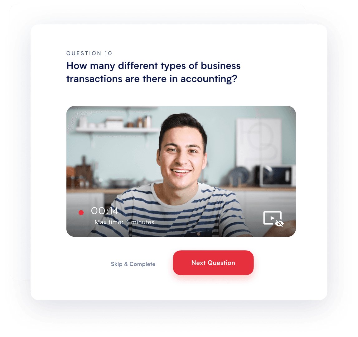 Person practicing in a virtual interview